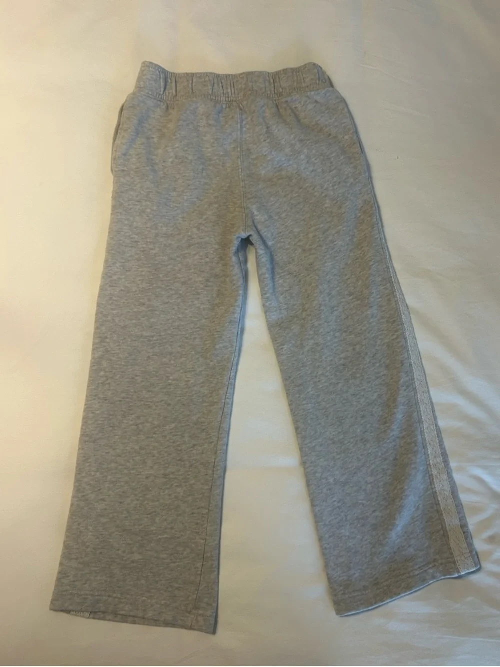 Abercrombie + Fitch Lace Trim Wide Leg Sweatpants Grey Girls size 11-12